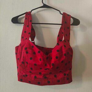 NWT Pinup Couture Red Polka Dot Vamp Crop Top 2X
